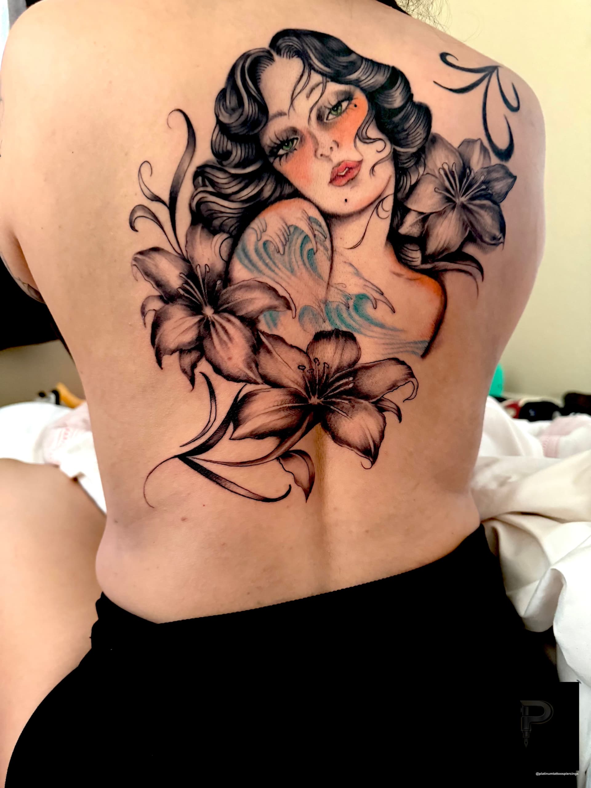 Tattoo Black & Grey on the Back by Skar at Platinum Tattoos & Piercings, San Antonio TX