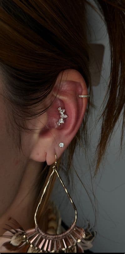Conch Piercing | Threadless | 14k Yellow Gold | Platinum Body Piercings, North Star Mall, San Antonio TX