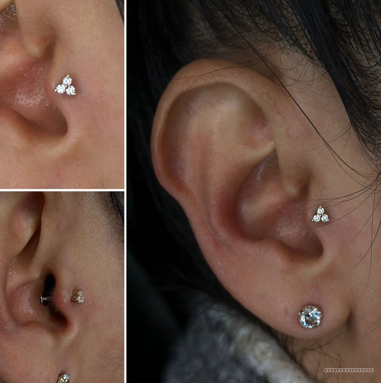 tragus 1st lobe piercing threadless 14k yellow gold junipurr