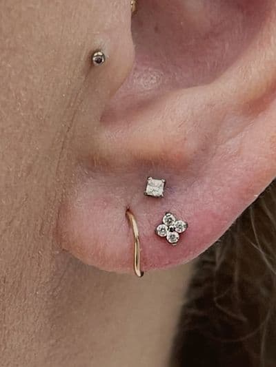 Lobe Piercing | Hoop Ring | Platinum Body Piercings, North Star Mall, San Antonio TX